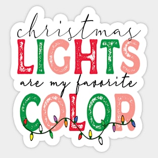 Christmas Lights Are My Favorite Color Sticker